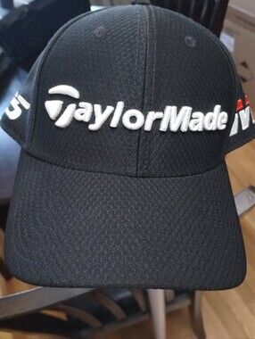 TaylorMade Black Cap with White Logo and Red Accent